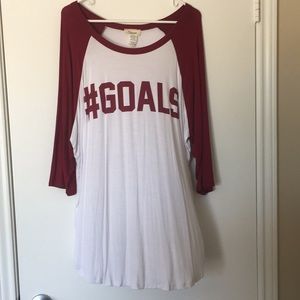#GOALS baseball tee